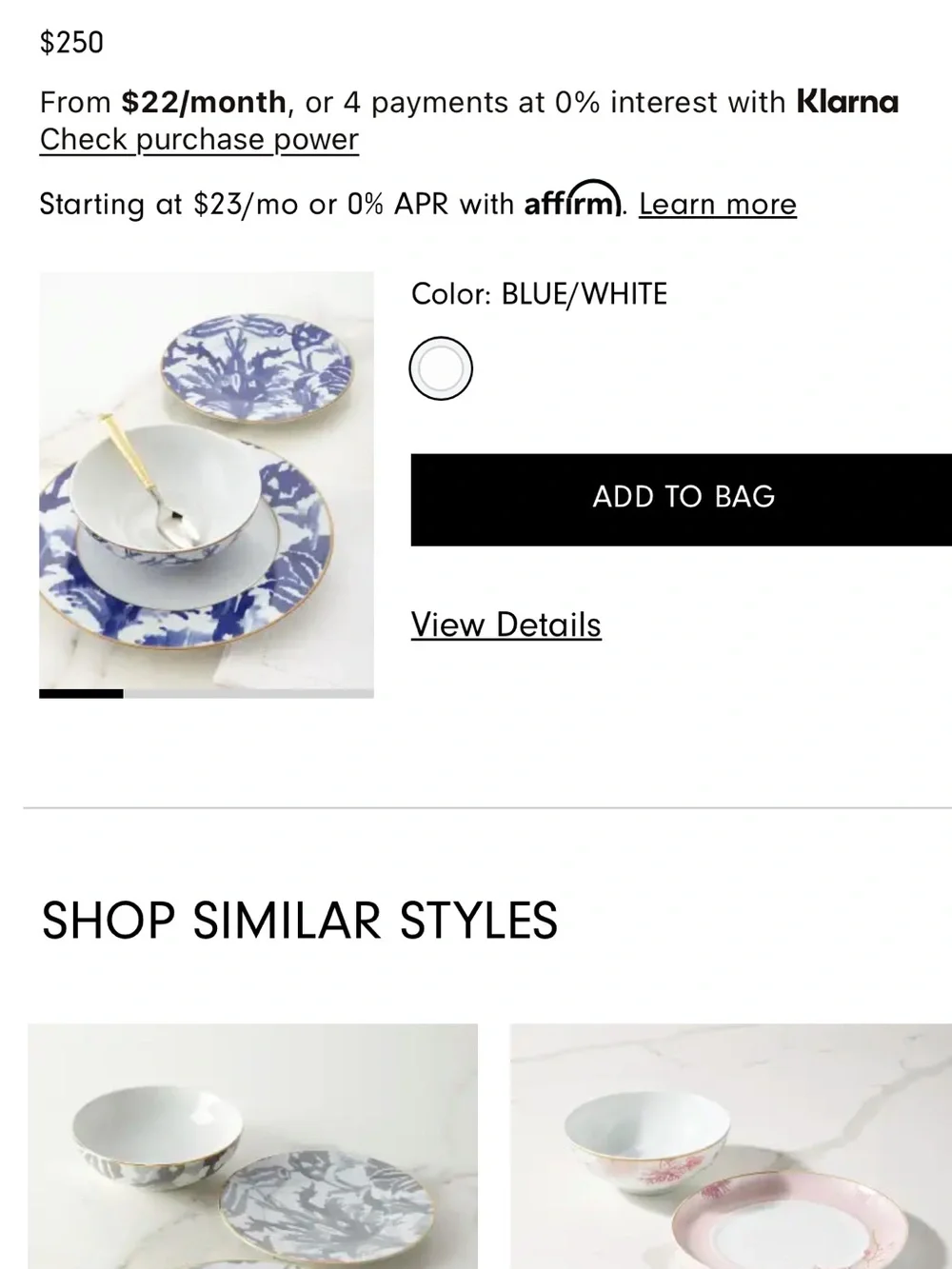 Nieman Marcus Blue and White Porcelain Dinner Plates - Set of 4